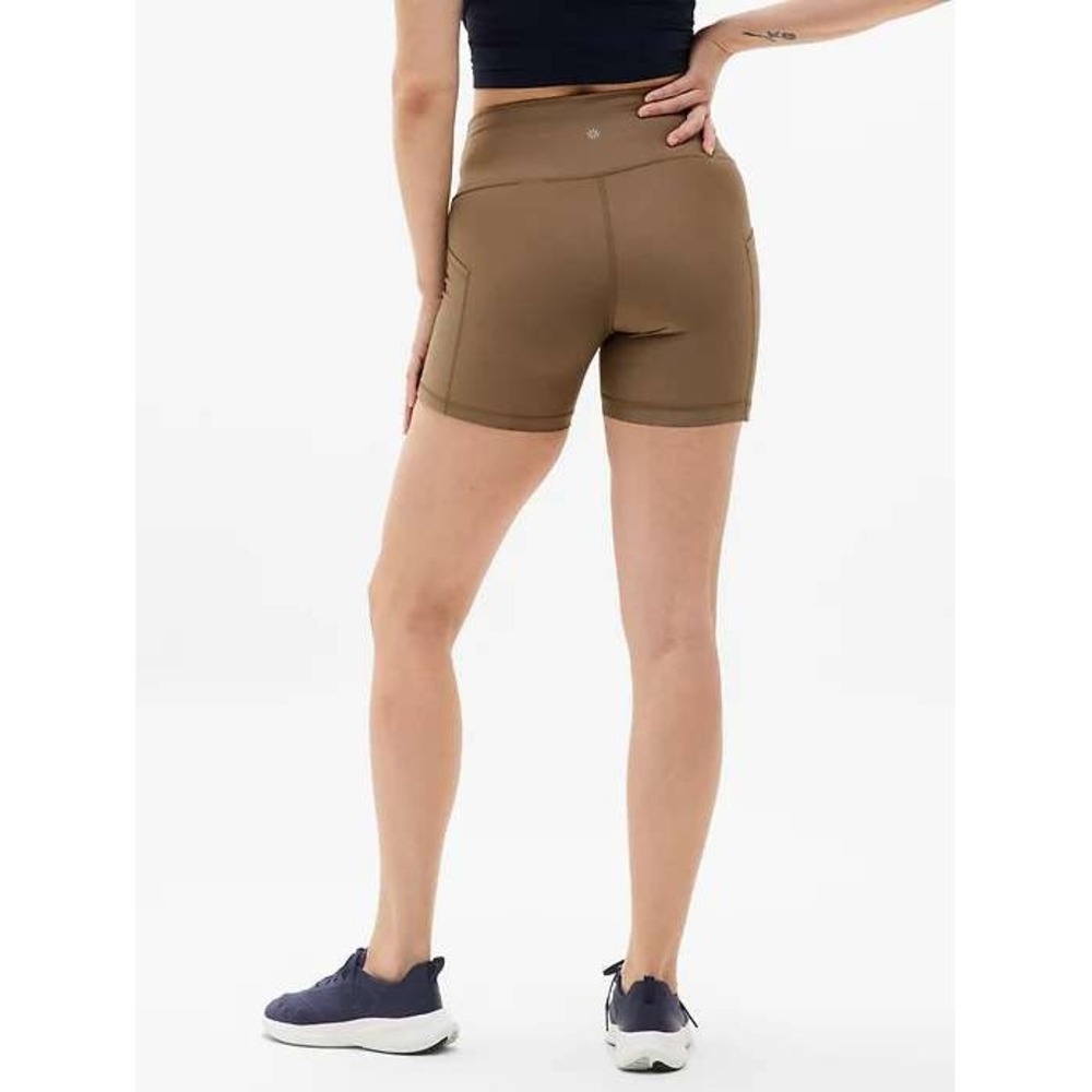 Athleta Ultimate 7" Short Womens XS High‎ Rise Pocket Workout Running Brown
